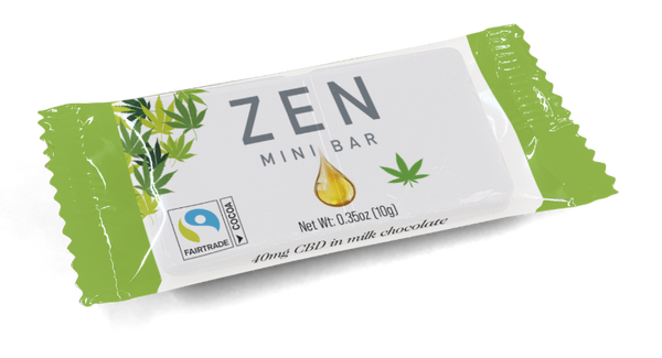 Pack of 10 Milk chocolate CBD Infused mini bars (10 x 40mg CBD) [400mg] [20mg/£ - 31mg/£]